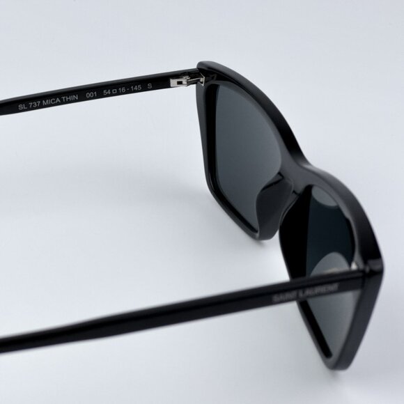 Saint Laurent Women BRAND NEW Sunglasses Black Cat Eye SL737 MICA THIN 001 - Picture 9 of 12
